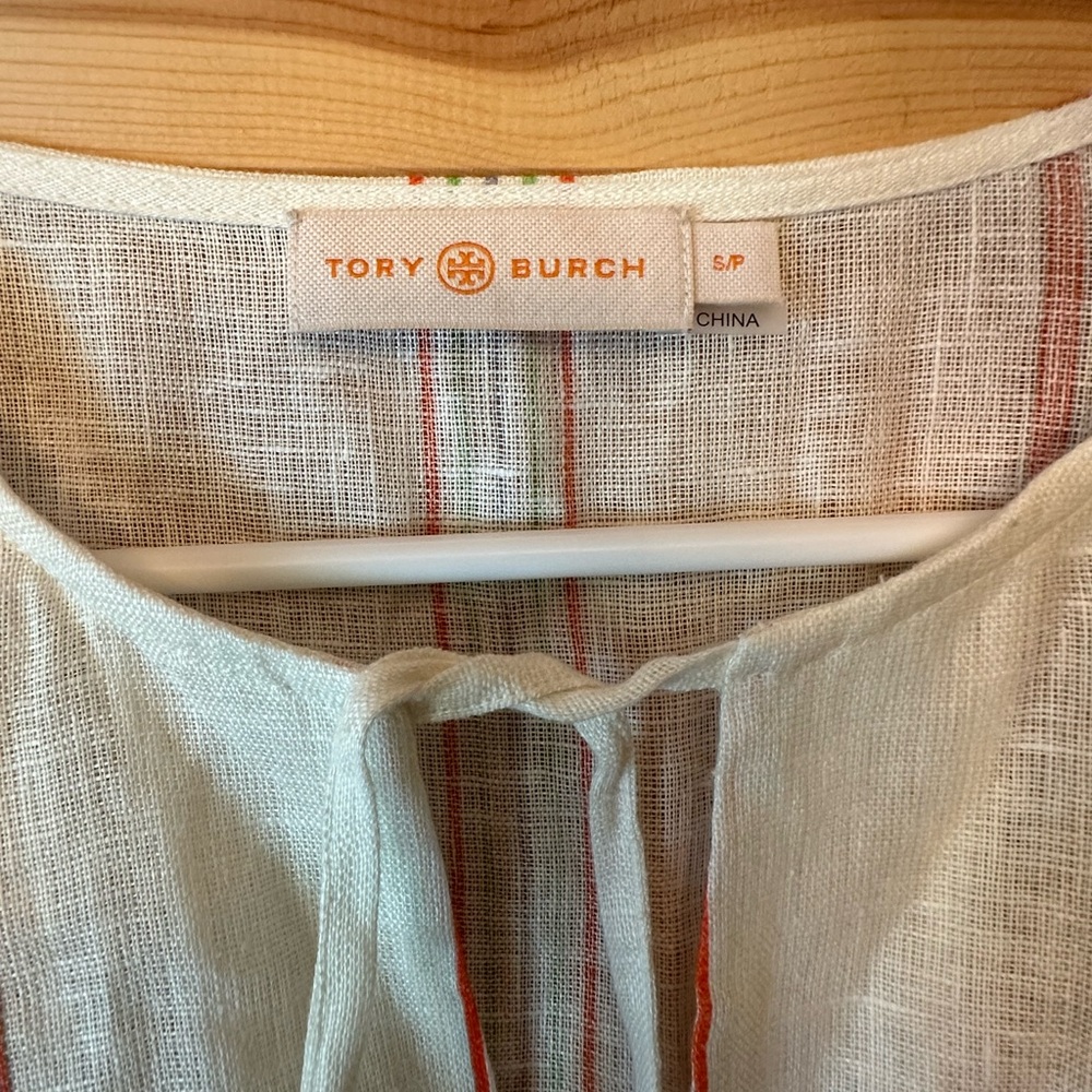 Tory Burch New  Never worn cream multi-striped belted tunic